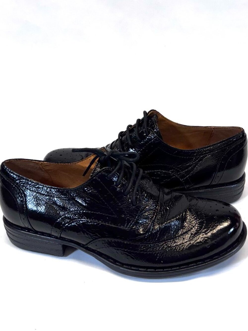 MIZ MOOZ  PATENT LEATHER LACE UP OXFORD SHOES BLACK  37EU / 7US NEW # T-254